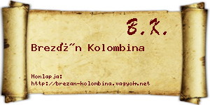 Brezán Kolombina névjegykártya